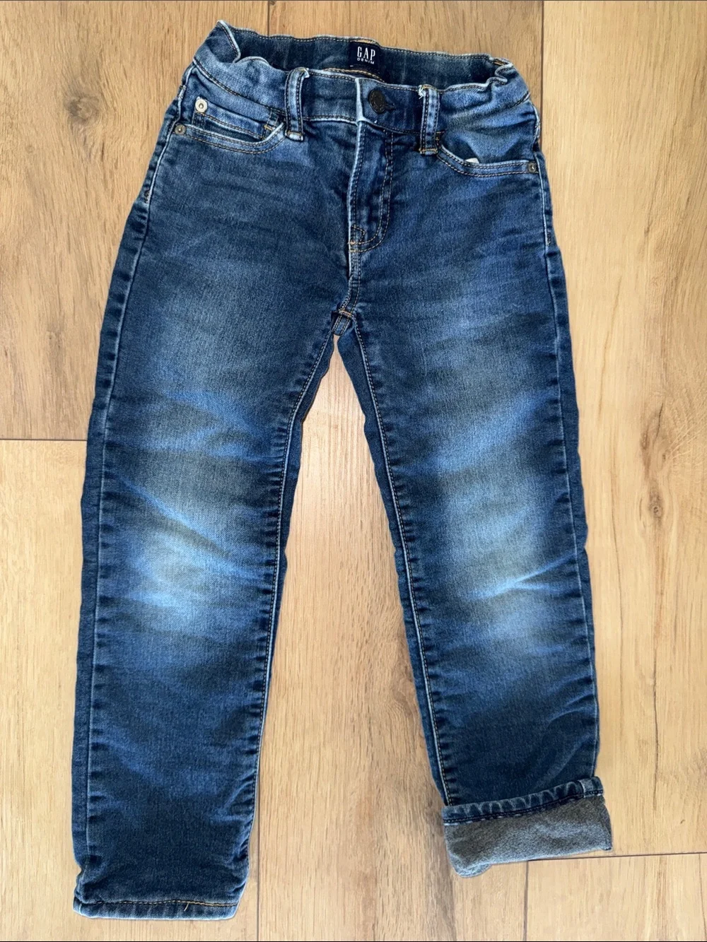GAP Boys Slim Dark Blue Washed Jeans Jersey lines